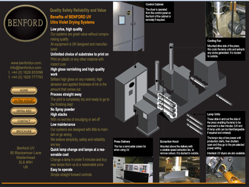 Ultra violet and Infra red print drying systems - Click here to visit the site